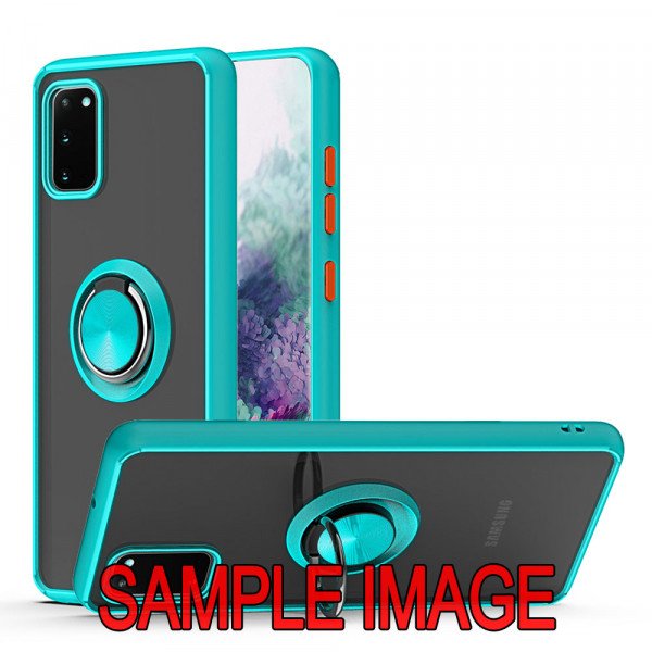 Wholesale Tuff Slim Armor Hybrid Ring Stand Case for Motorola Moto E 2020 (Light Blue)